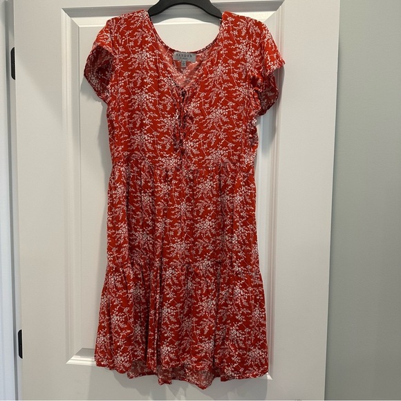Hayden Red and White Floral Dress - Picture 1 of 4